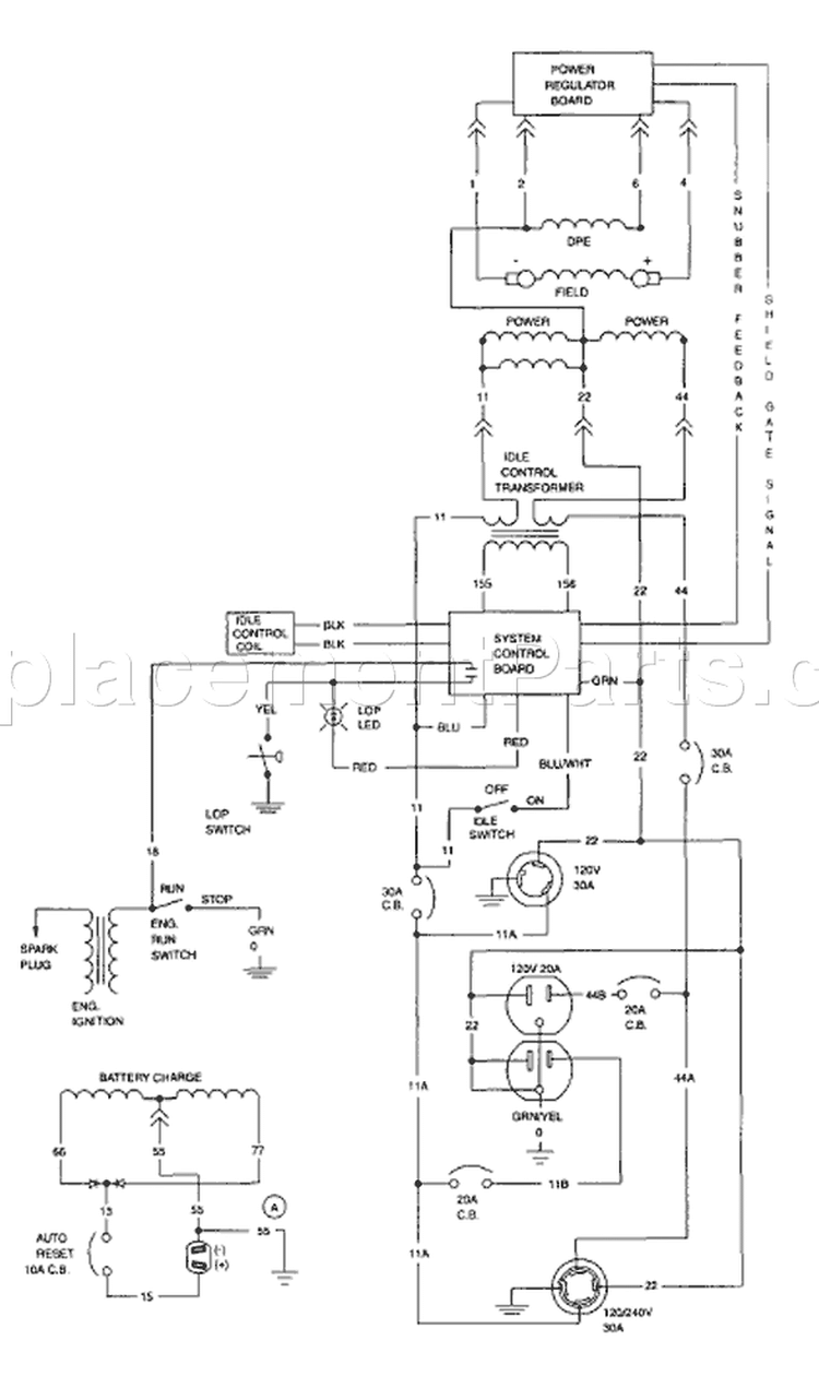 Page B Diagram and Parts List for 9778-7  Briggs and Stratton Generator